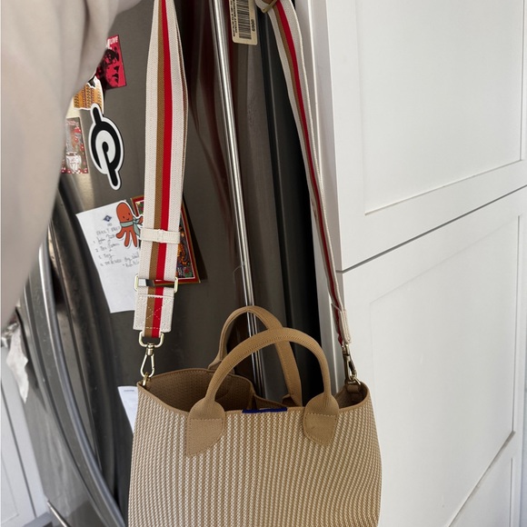 Rothy's Petite Lightweight Tote in Brown Sugar w crossbody strap - Picture 2 of 5